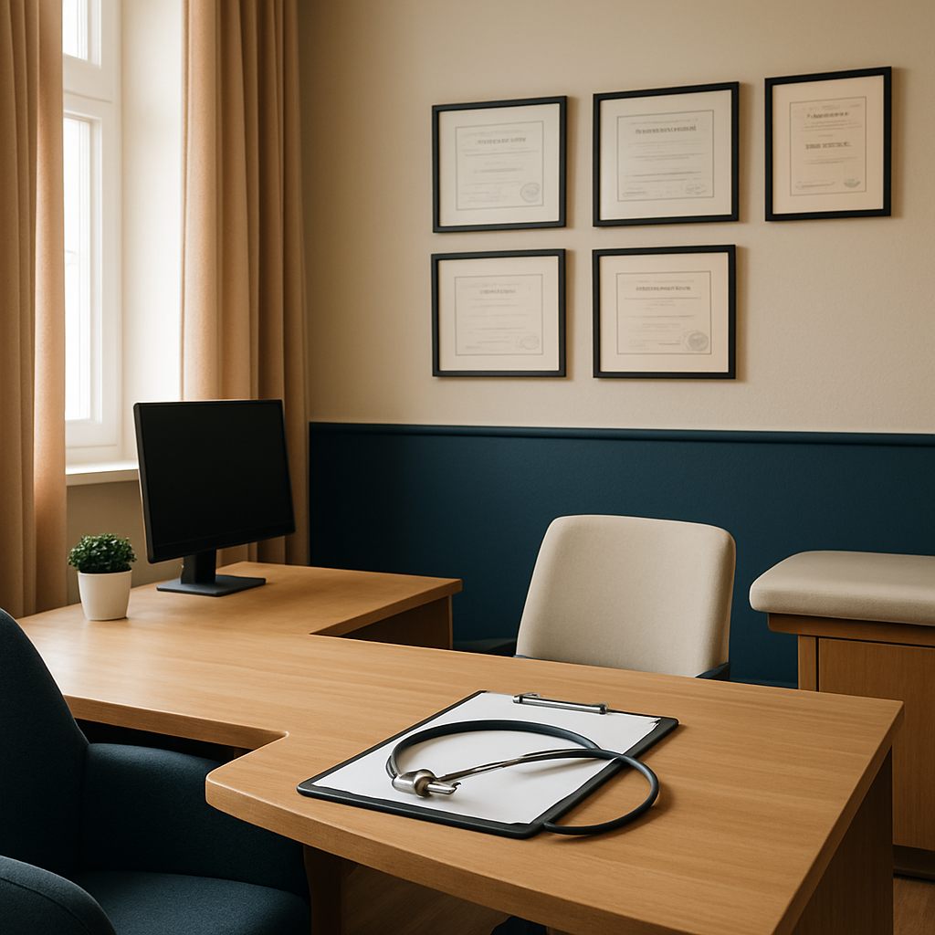 Cardiology consultation room at North West Cardiology, Hills Private Hospital
