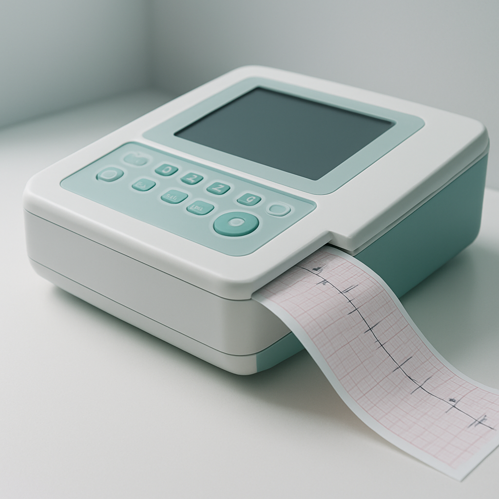 ECG electrocardiogram machine with heart rhythm printout